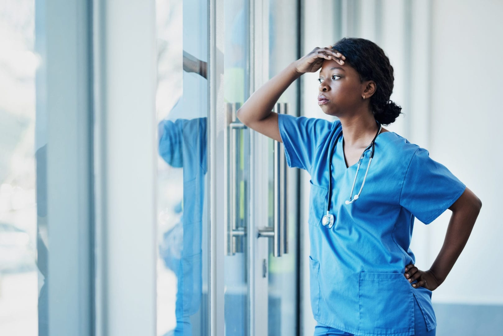 travel nurse dealing with stress from shift
